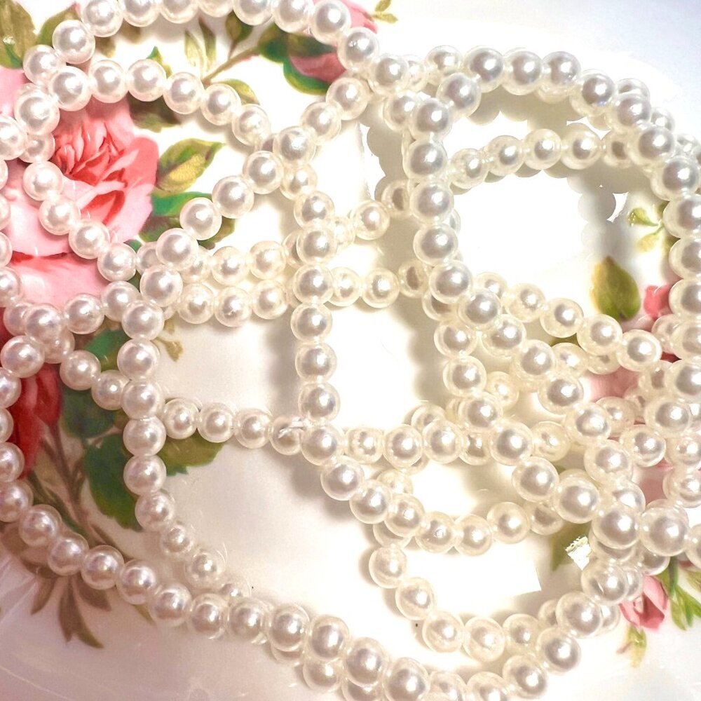 Long Single Strand of Faux Pearls - 53 Inches of Pearls! - Picture 2 of 3